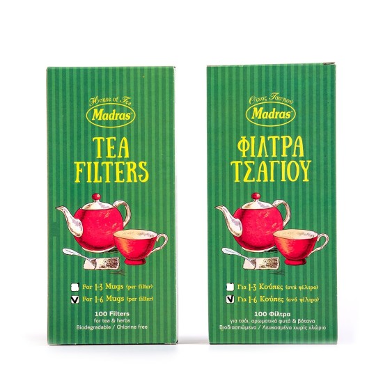 Χάρτινα φίλτρα τσαγιού με πιέτα 1-3 κούπες